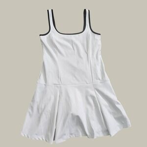 J.Crew Womens Active Tennis Dress White Black Trim Built in Shorts Golf NEW